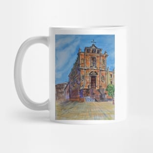 Watercolor sketch - Chiesa di Santa Chiara. Enna, Sicily Mug